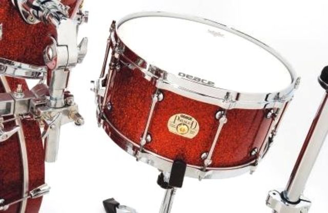 Peace Paragon Maple Kit The snare’s dimensions make it a positive sounding drum, and it cracks with authority across the bass drum